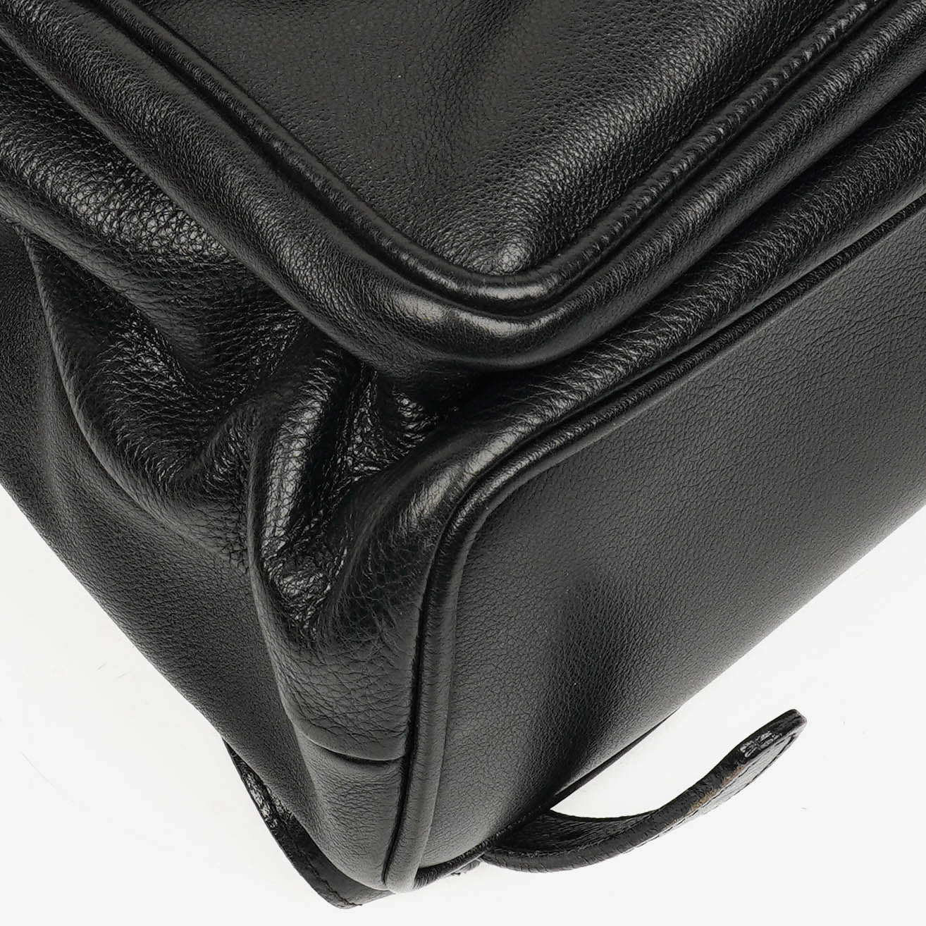 Gucci Vintage Black Leather Bamboo Backpack