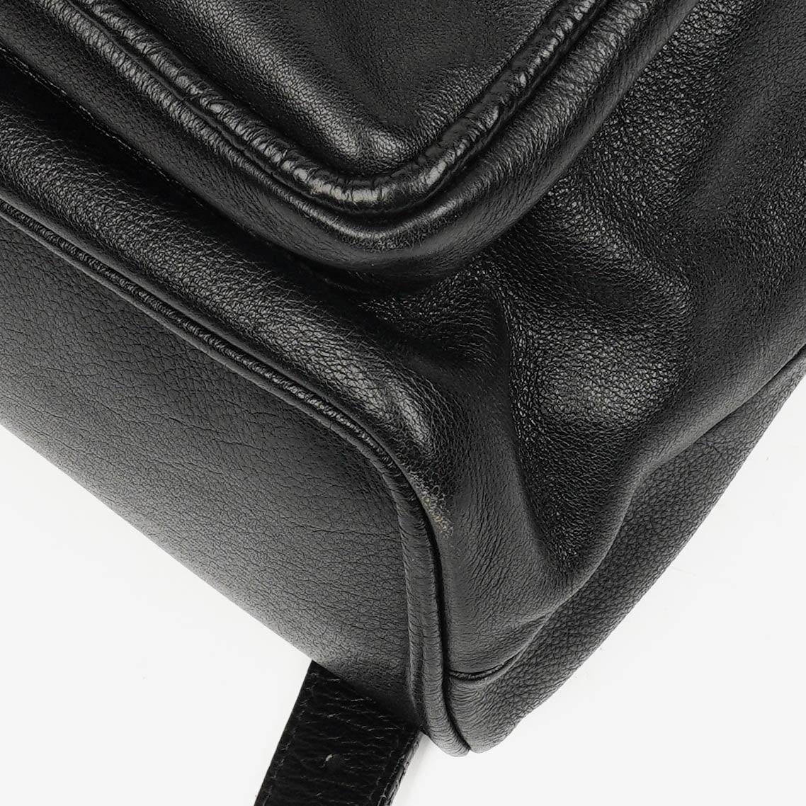 Gucci Vintage Black Leather Bamboo Backpack
