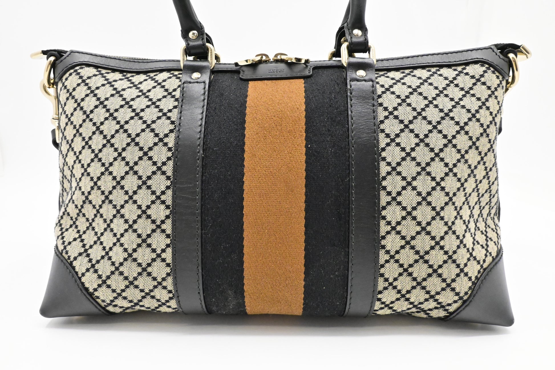 Gucci 2-Way Bag in Black Diamante Canvas