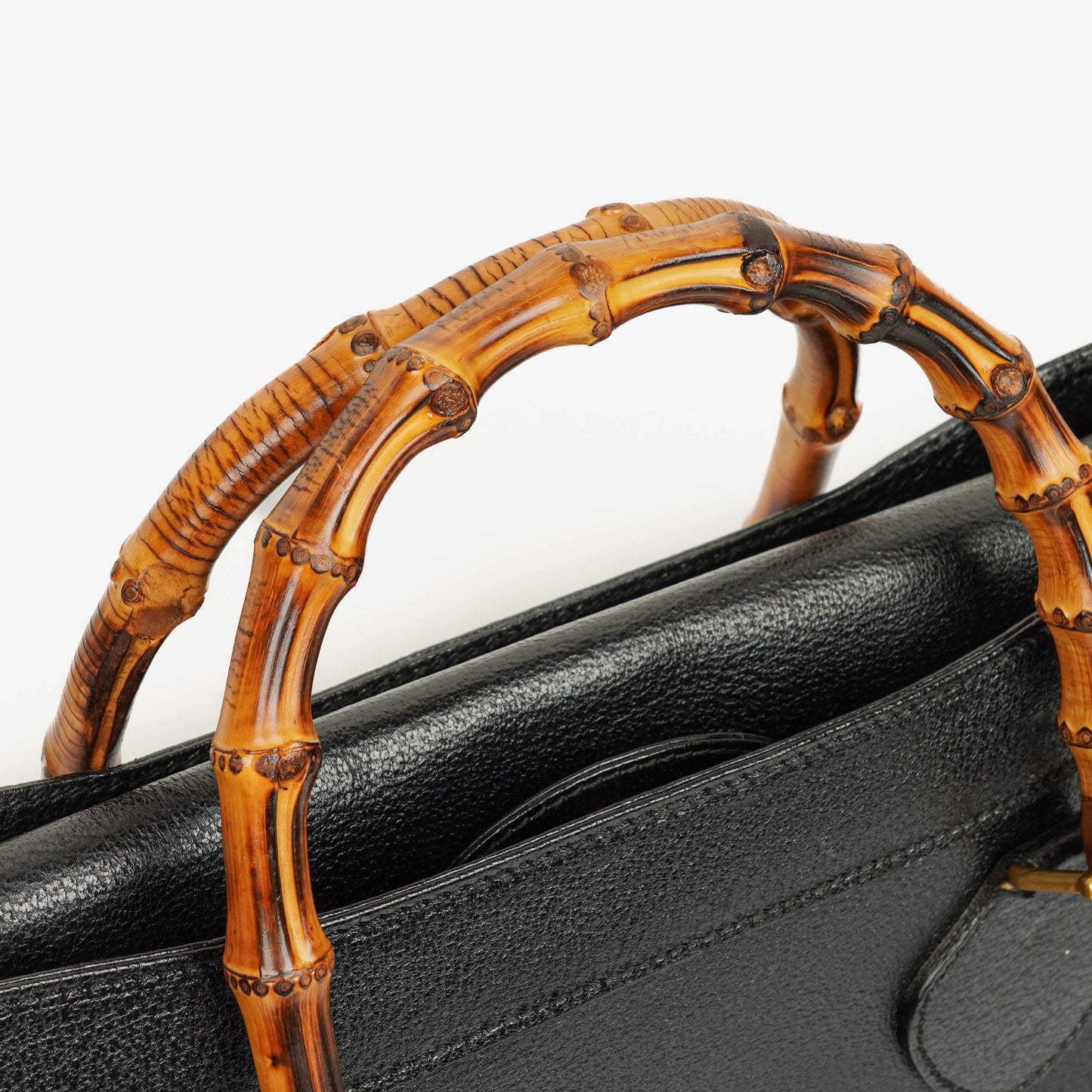 Gucci Vintage Diana Leather Bamboo Tote