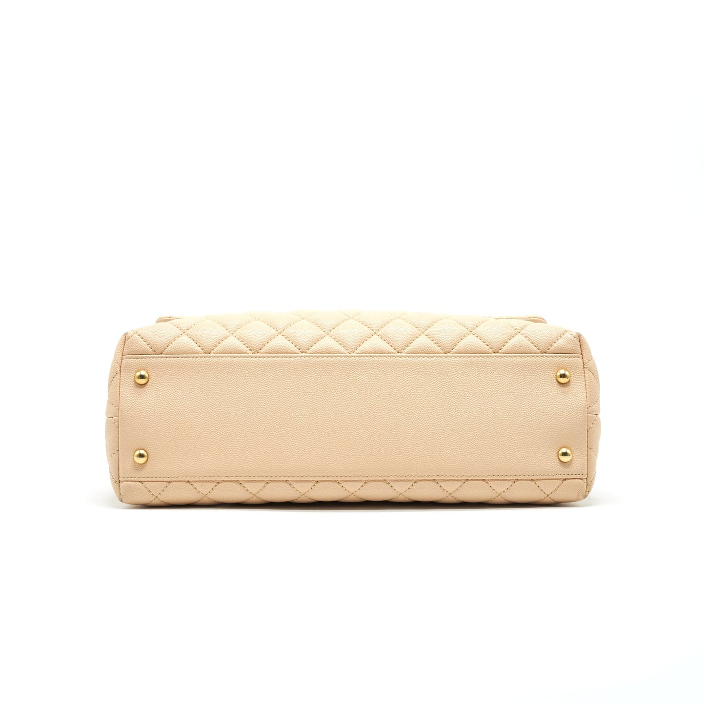 CHANEL CAVIER LARGE COCO HANDLE FLAP BAG BEIGE