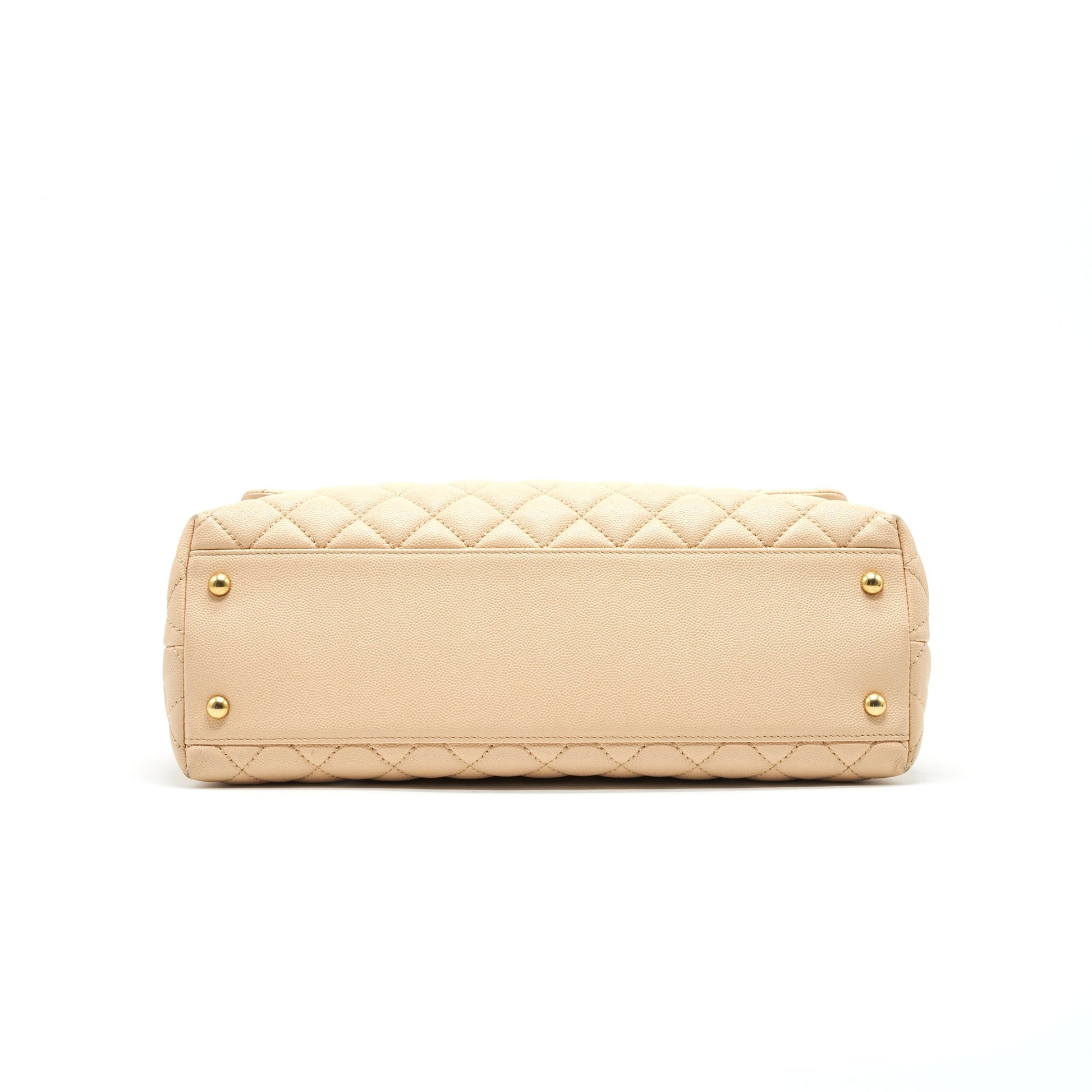 CHANEL CAVIER LARGE COCO HANDLE FLAP BAG BEIGE