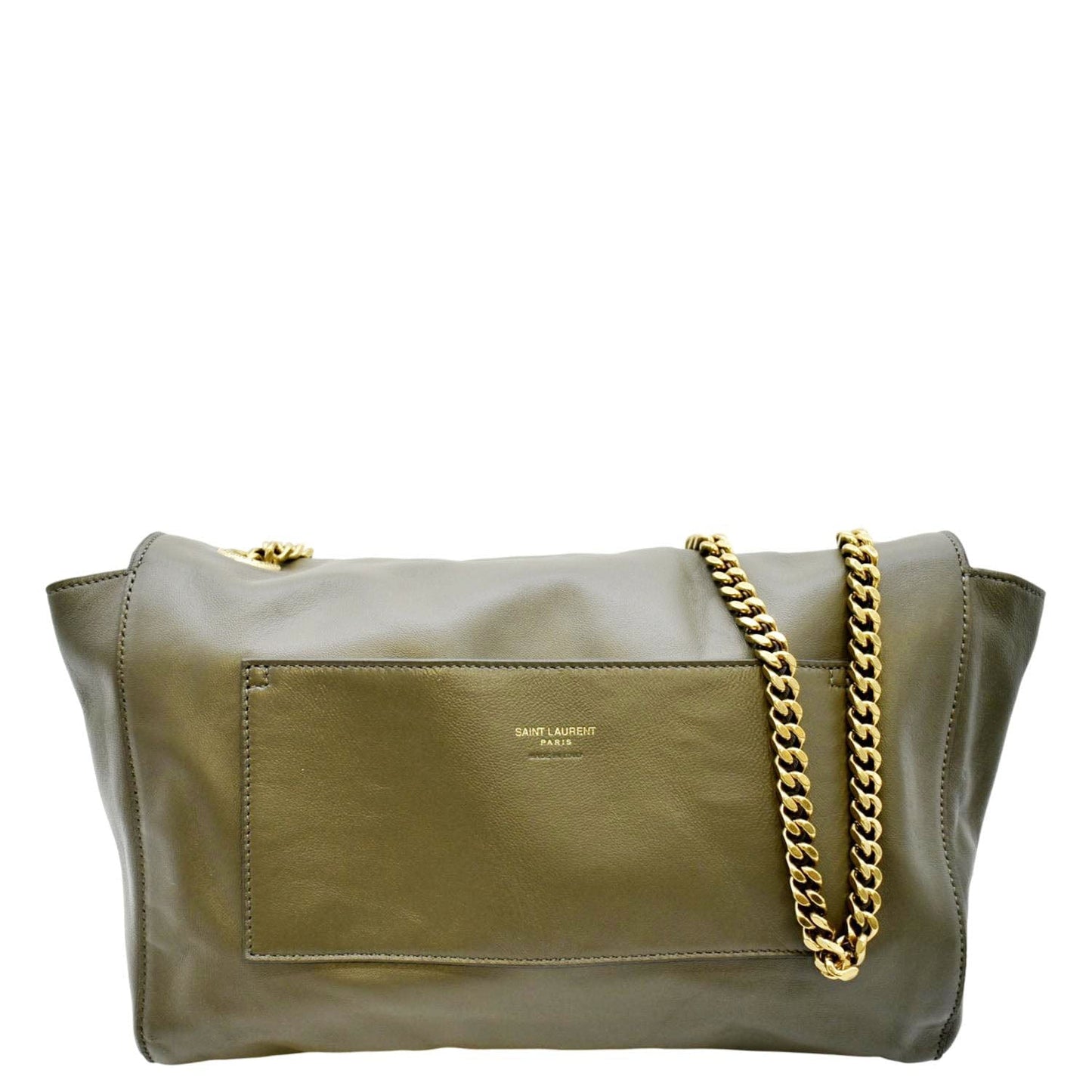 SAINT LAURENT Kate Reversible Leather Crossbody Bag Green