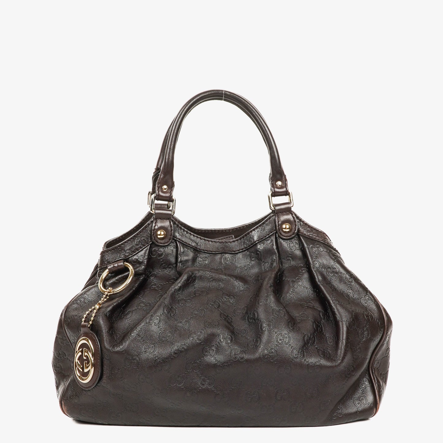 Gucci Guccissima Dark Brown Leather Sukey Hobo Bag