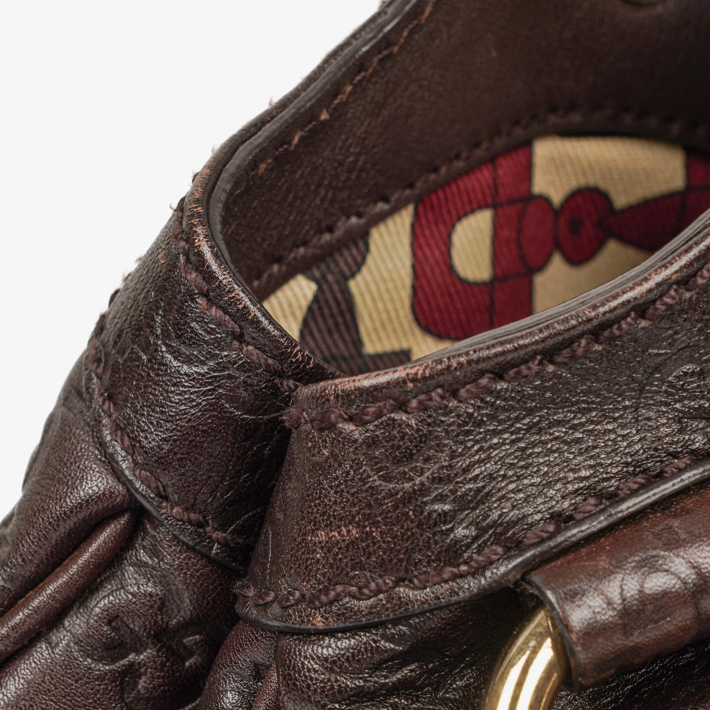 Gucci Guccissima Dark Brown Leather Sukey Hobo Bag