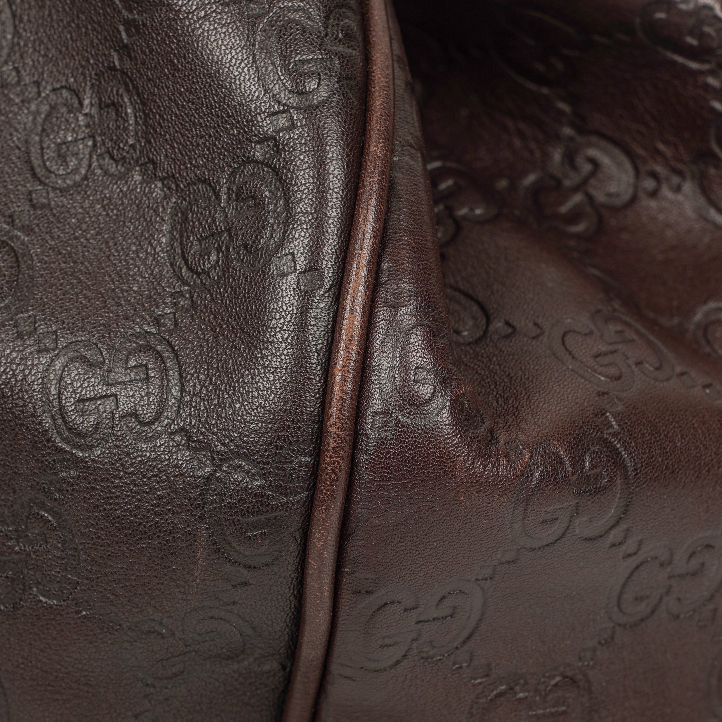 Gucci Guccissima Dark Brown Leather Sukey Hobo Bag