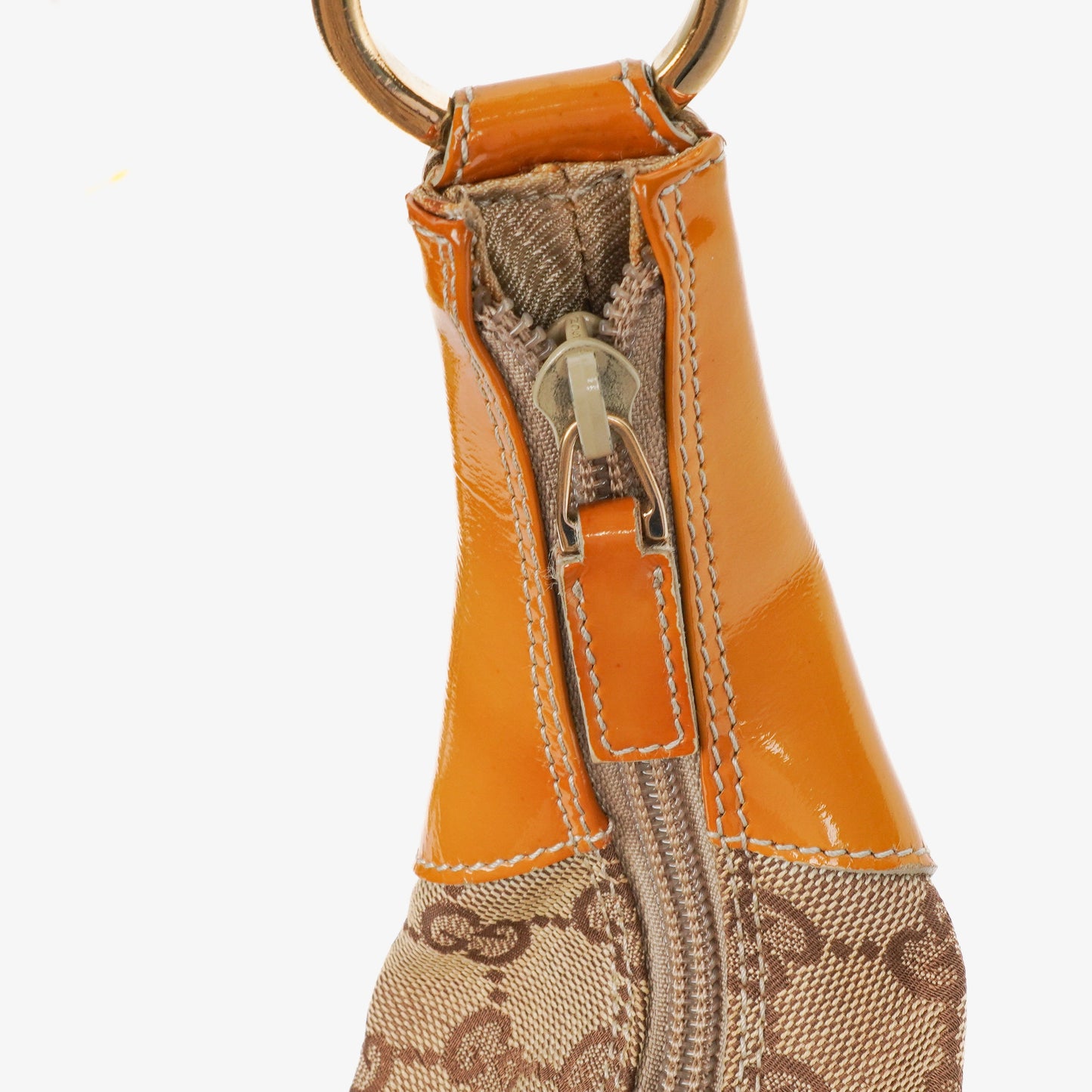 Gucci GG Canvas Handle Ring Hobo Bag