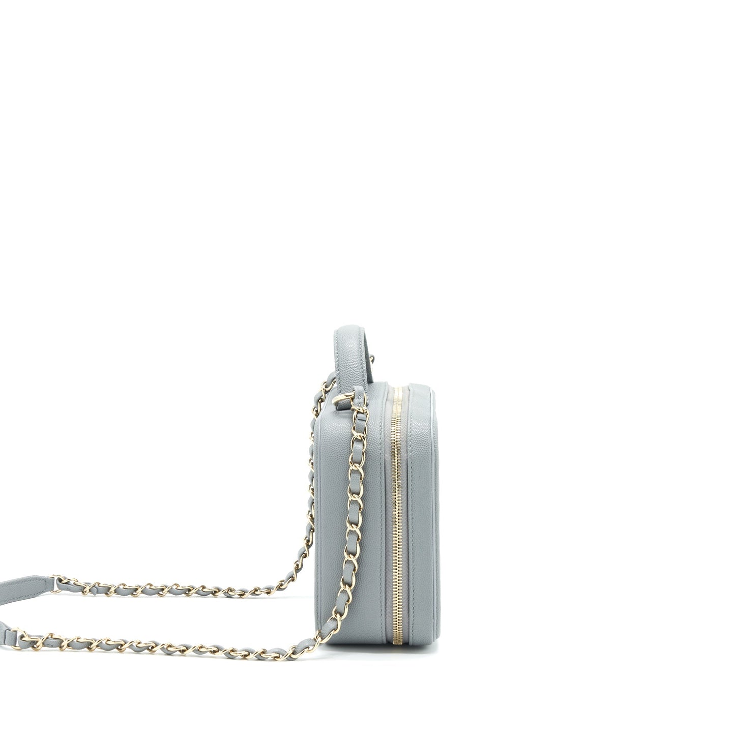 Chanel CC filigree Vanity Case Grey L