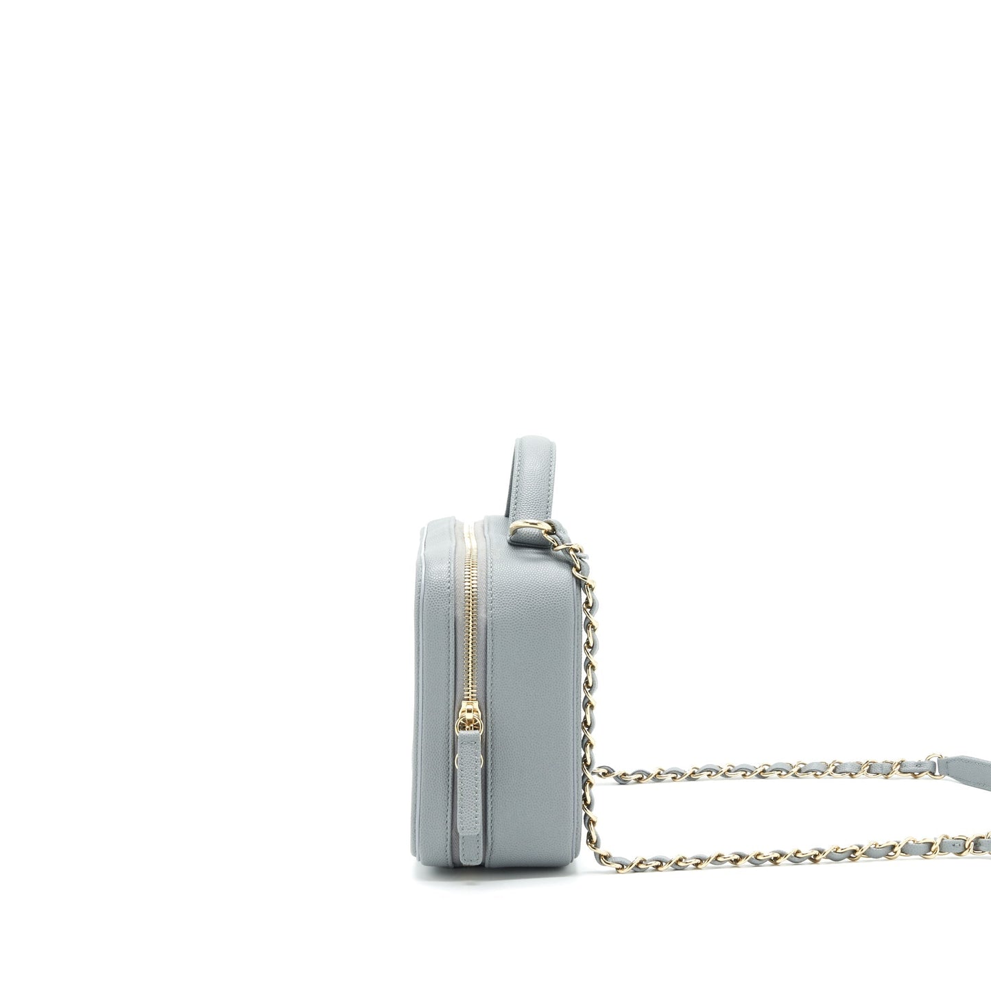 Chanel CC filigree Vanity Case Grey L