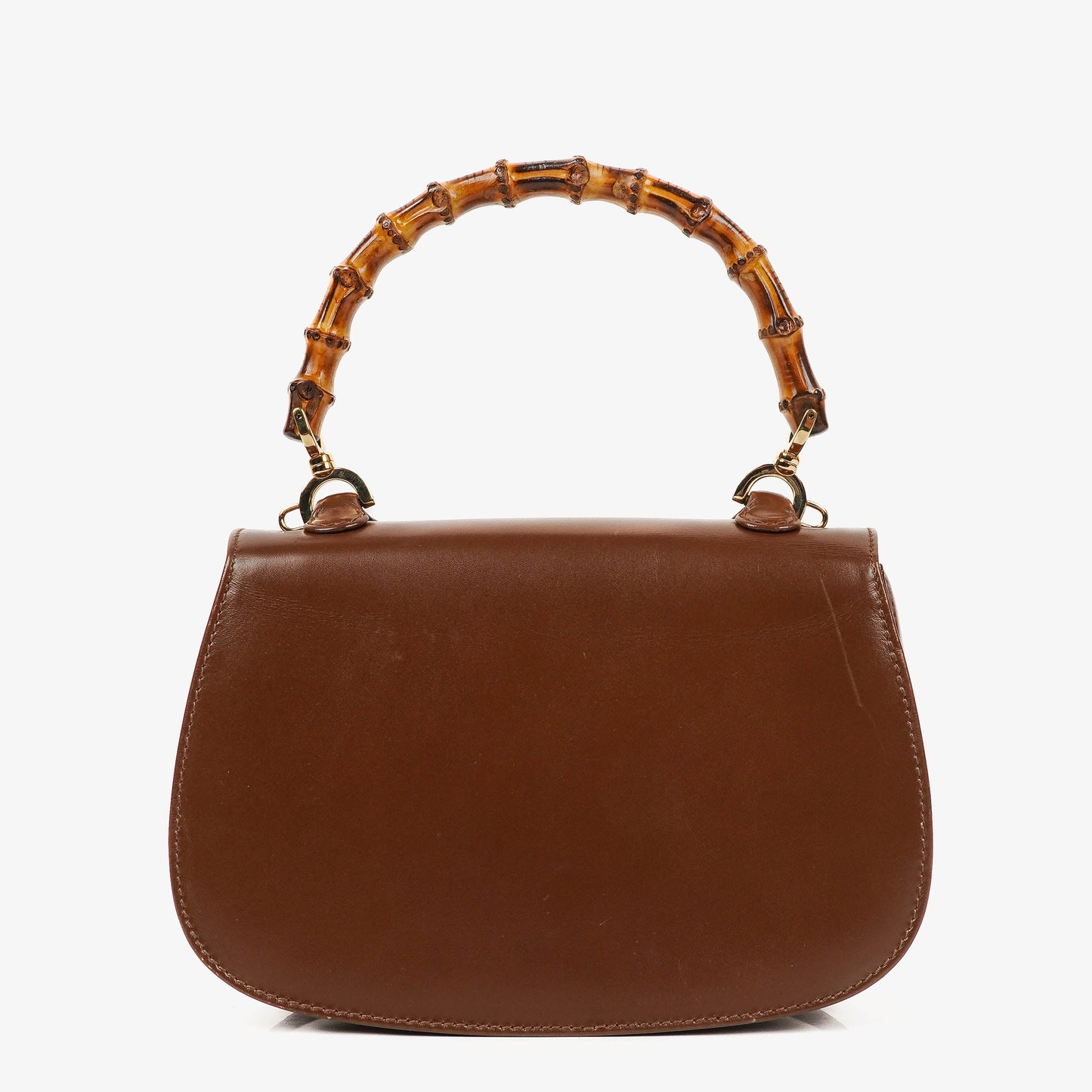 Gucci Bamboo Top Handle Brown Leather Bag