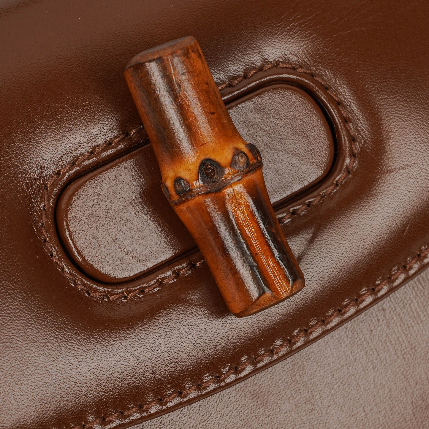 Gucci Bamboo Top Handle Brown Leather Bag