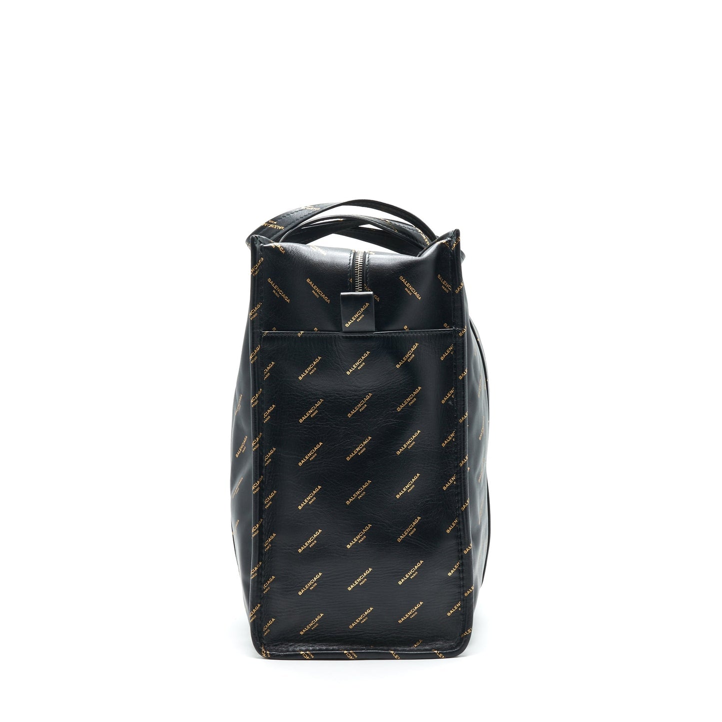 Balenciaga Logo Printed Bazar Shopper M Leather Purse