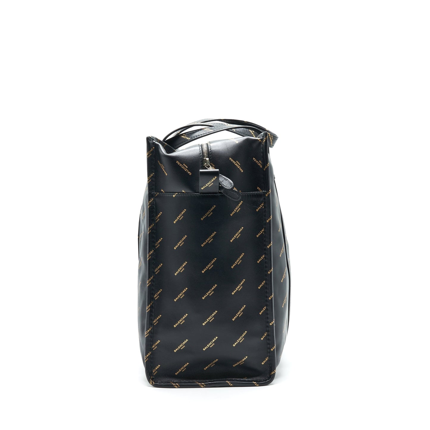 Balenciaga Logo Printed Bazar Shopper M Leather Purse