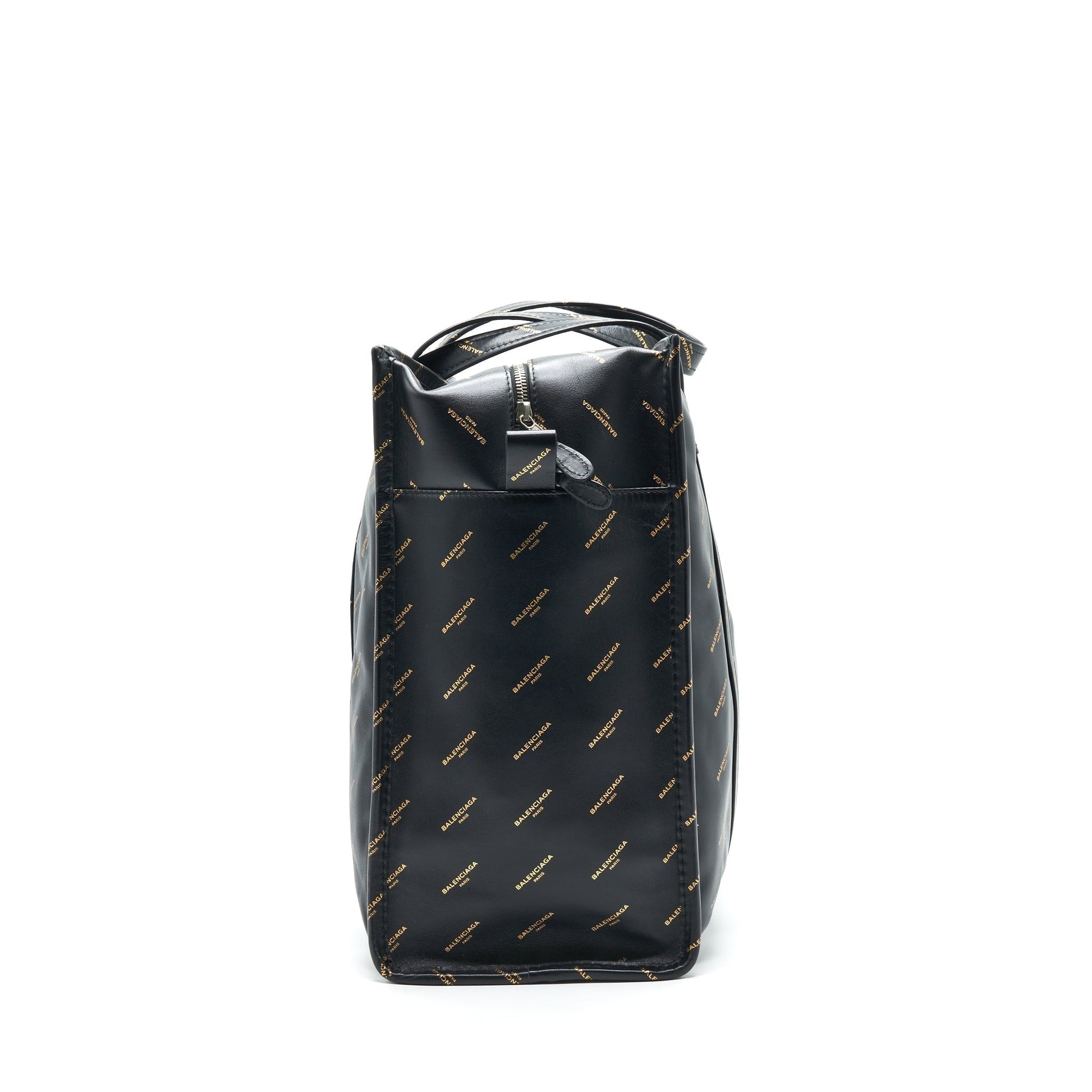 Balenciaga Logo Printed Bazar Shopper M Leather Bag