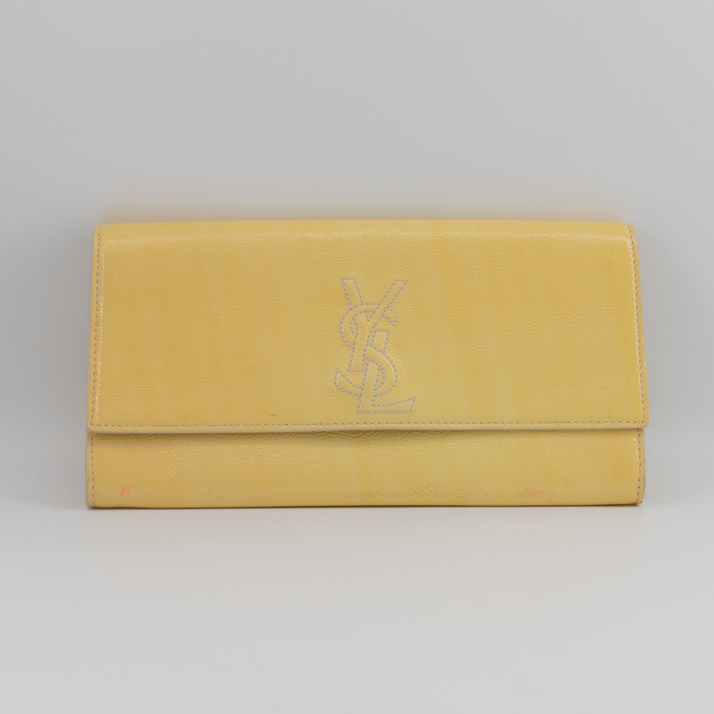 Saint Laurent yellow leather clutch TWS pop