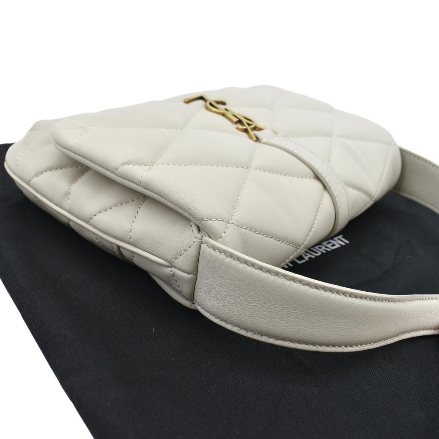 SAINT LAURENT LE 57 Quilted Lambskin Leather Hobo Bag Antique