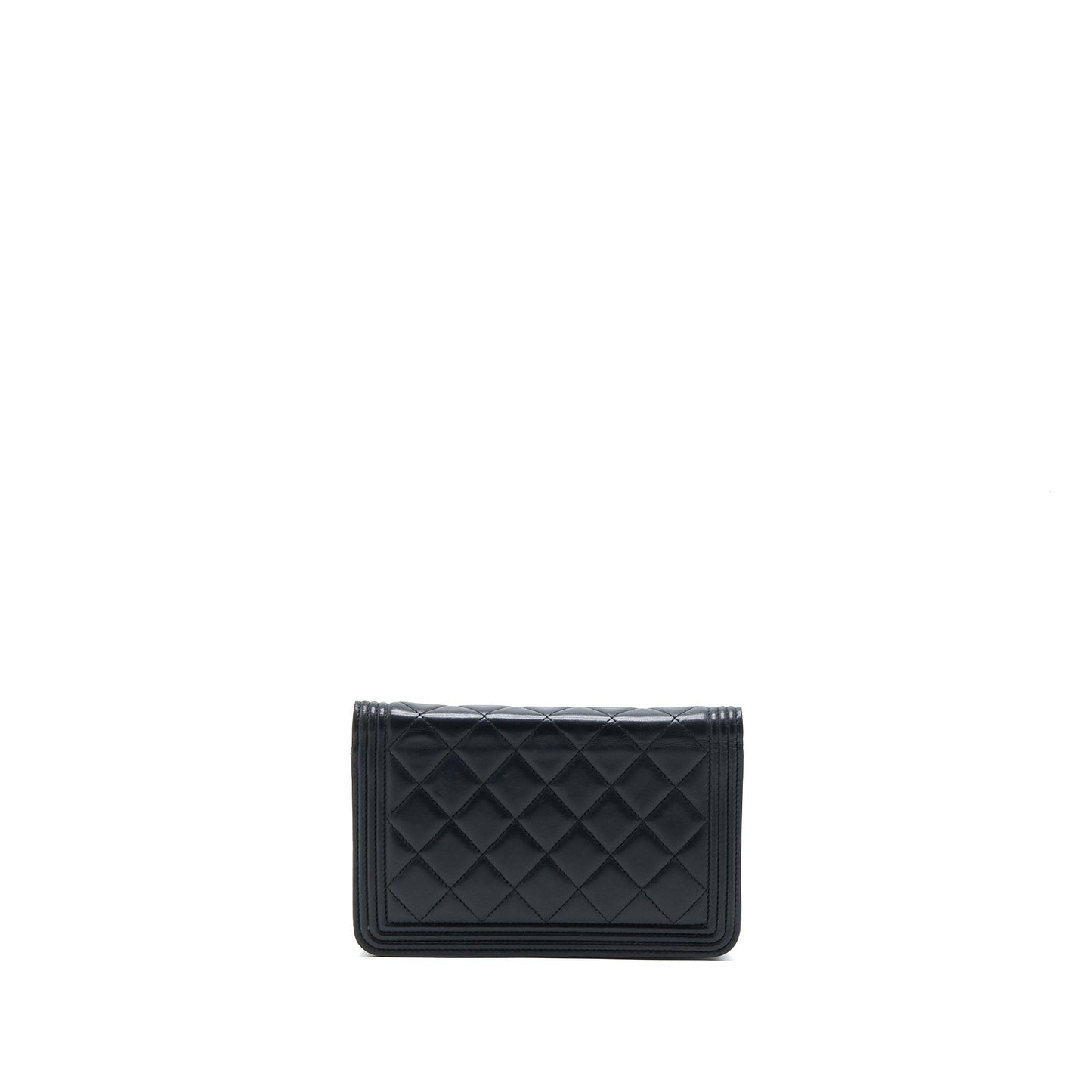 Chanel Boy Wallet On Chain Lambskin Black SHW
