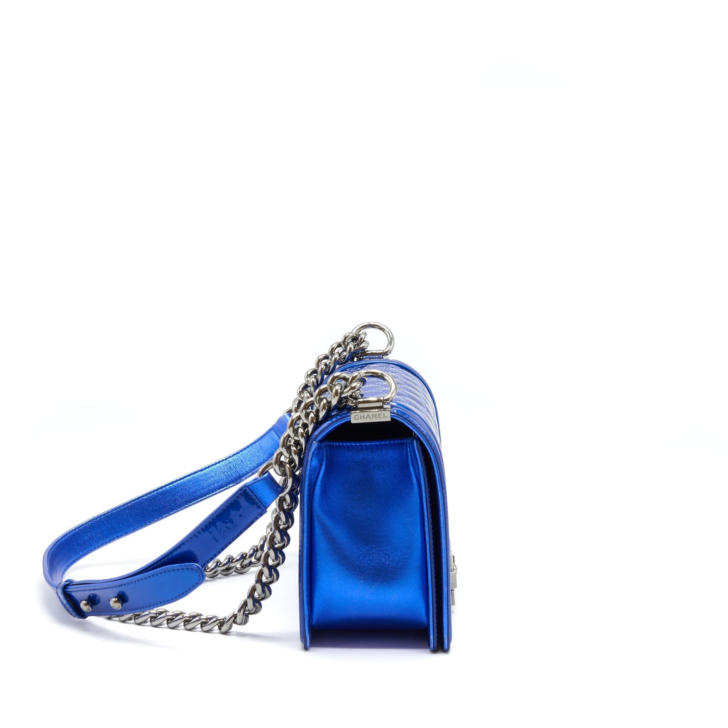 Chanel Medium Le-Boy Patent Electric Blue