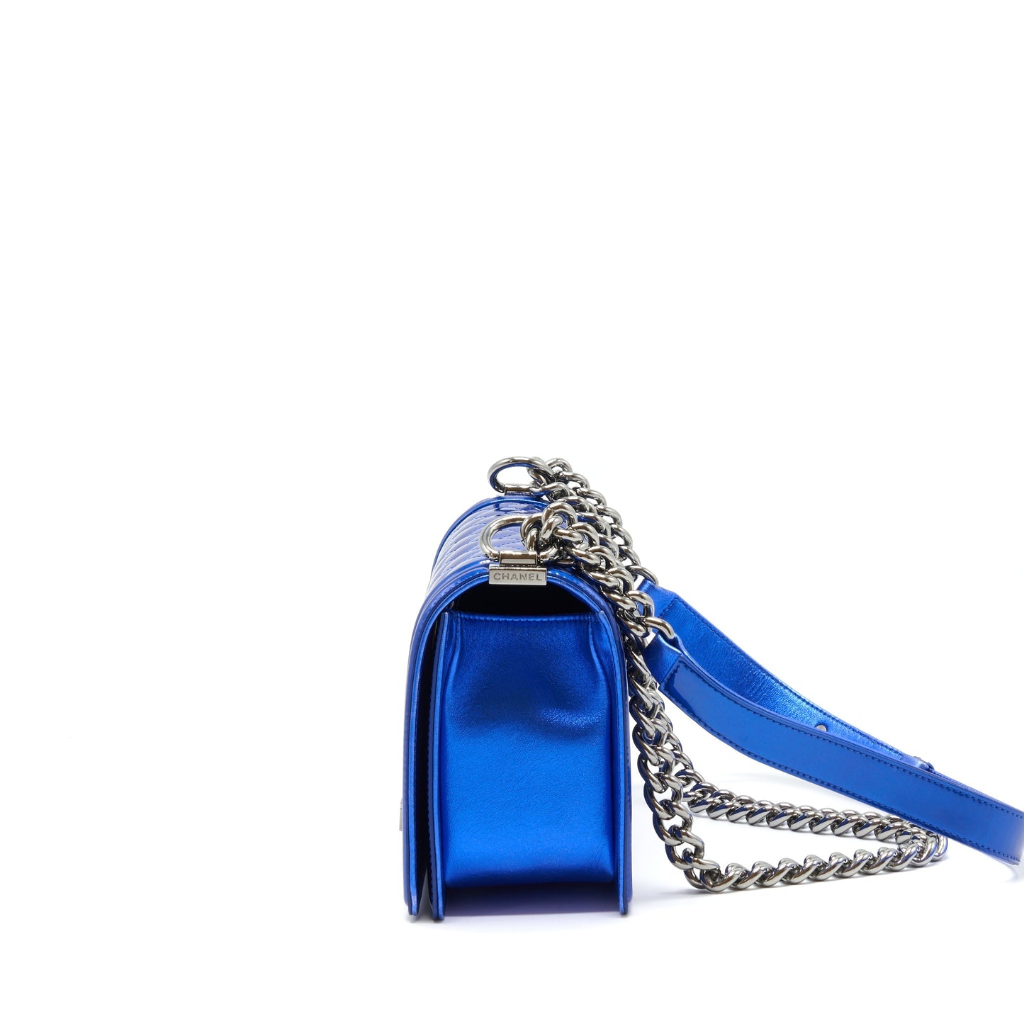 Chanel Medium Le-Boy Patent Electric Blue