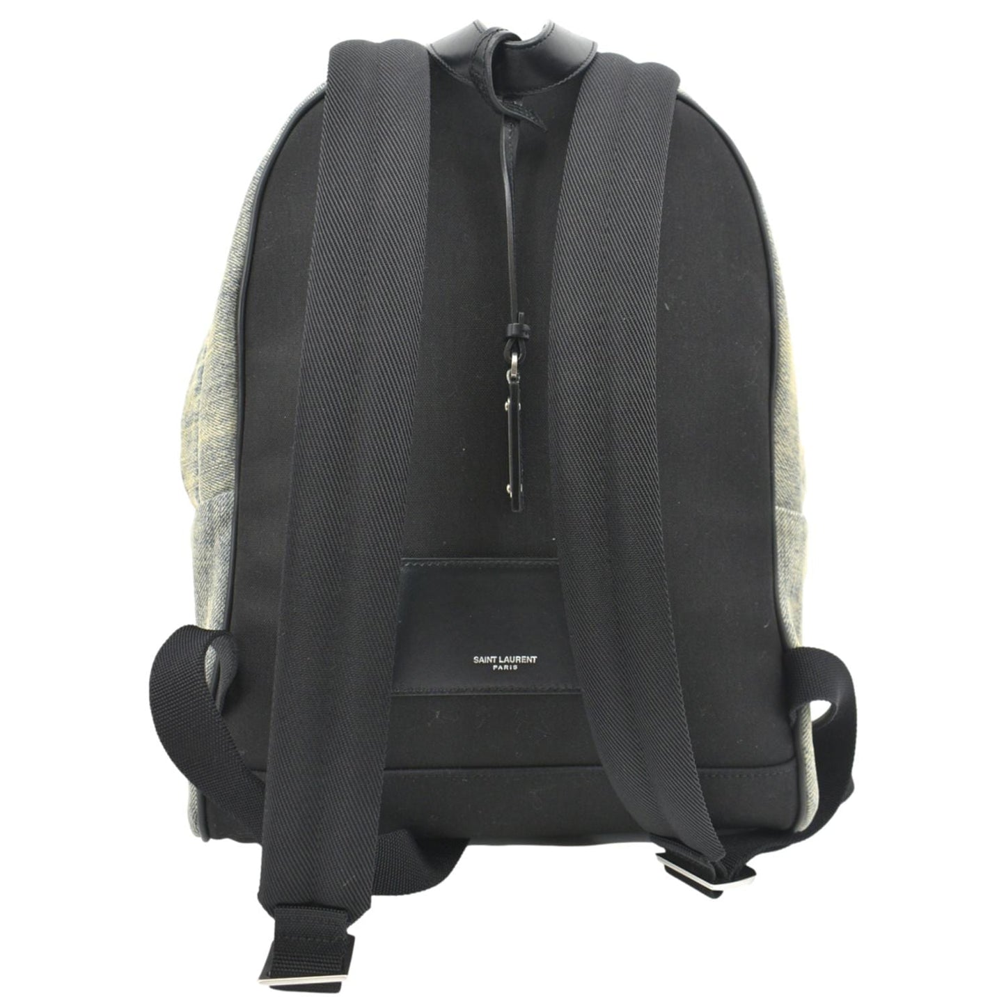 SAINT LAURENT Denim Backpack Bag Gray