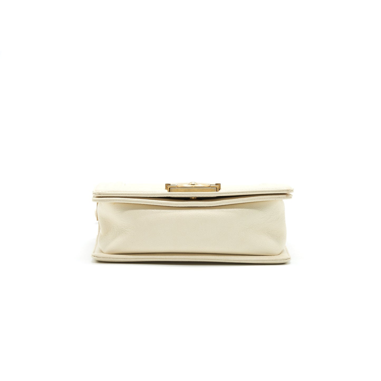 CHANEL SMALL BOY BAG CAVIAR LEATHER IN WHITE