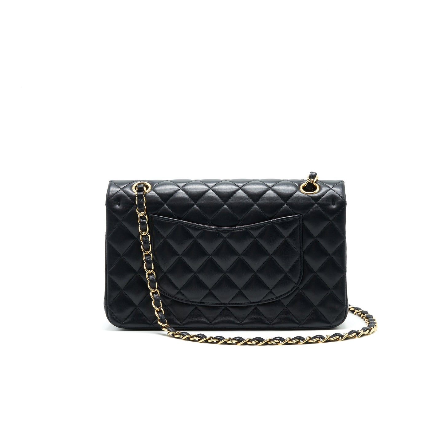 CHANEL MEDIUM CLASSIC DOUBLE FLAP LAMBSKIN BLACK