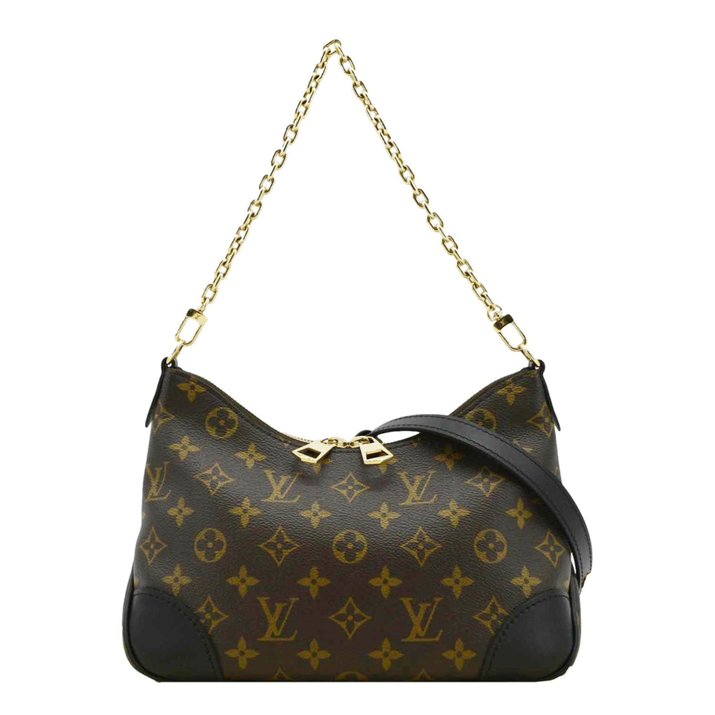 LOUIS VUITTON Boulogne Monogram Canvas Shoulder Bag Black