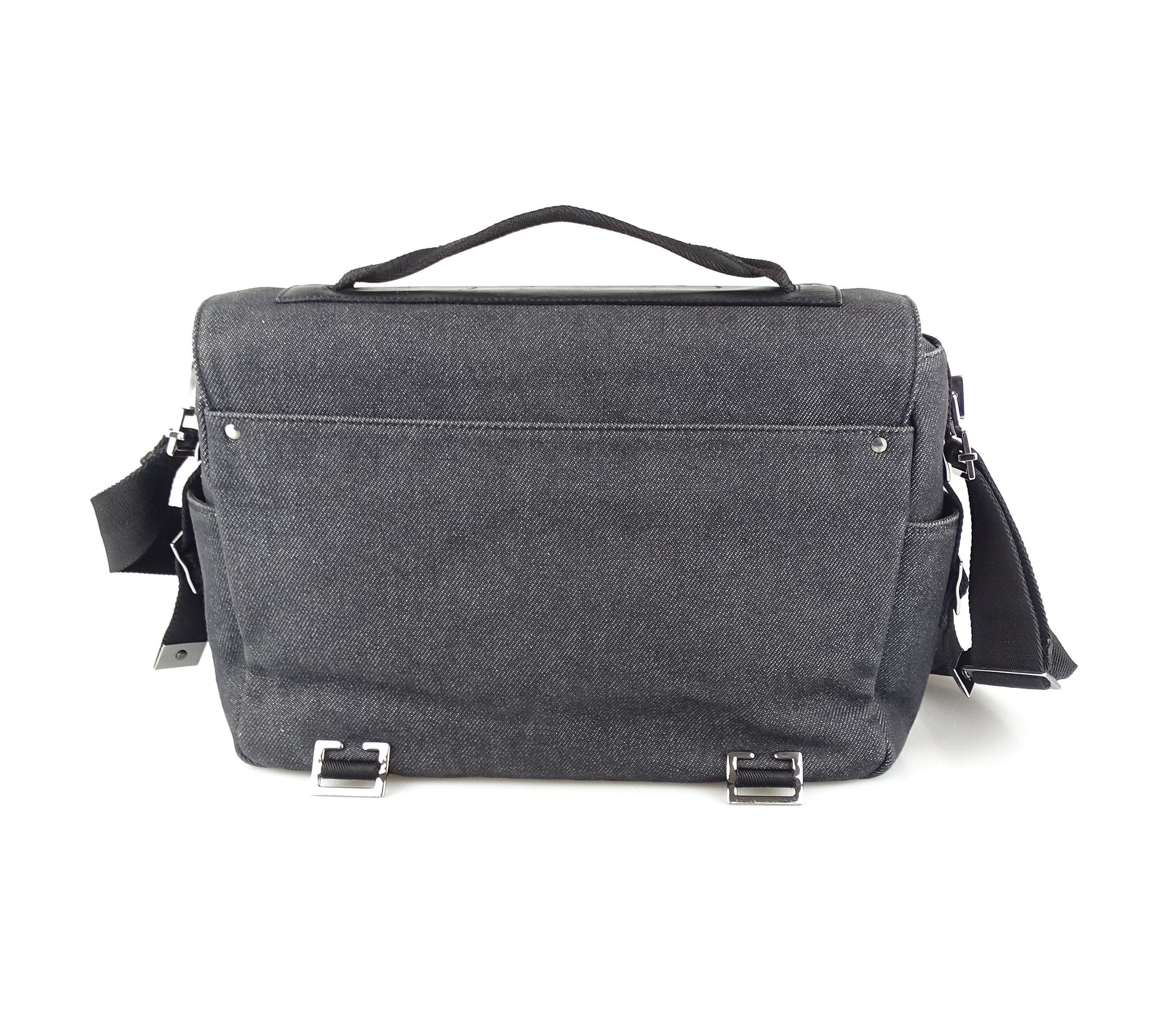 Gucci Grey Leather Canvas Handbag Style 2