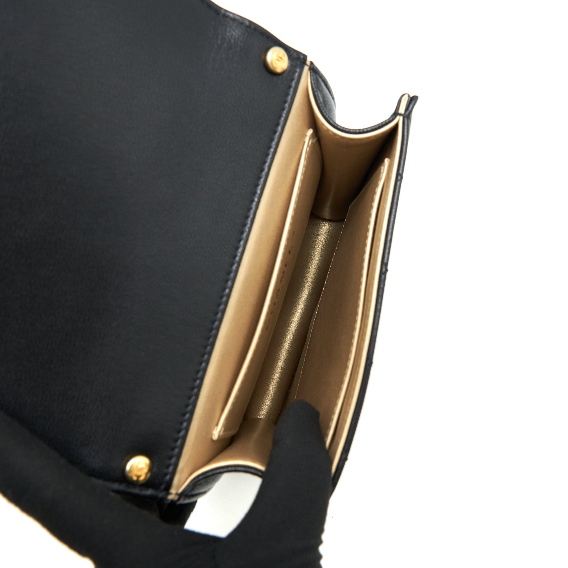 Chanel Limitation Pearl Flap Bag Goatskin Black