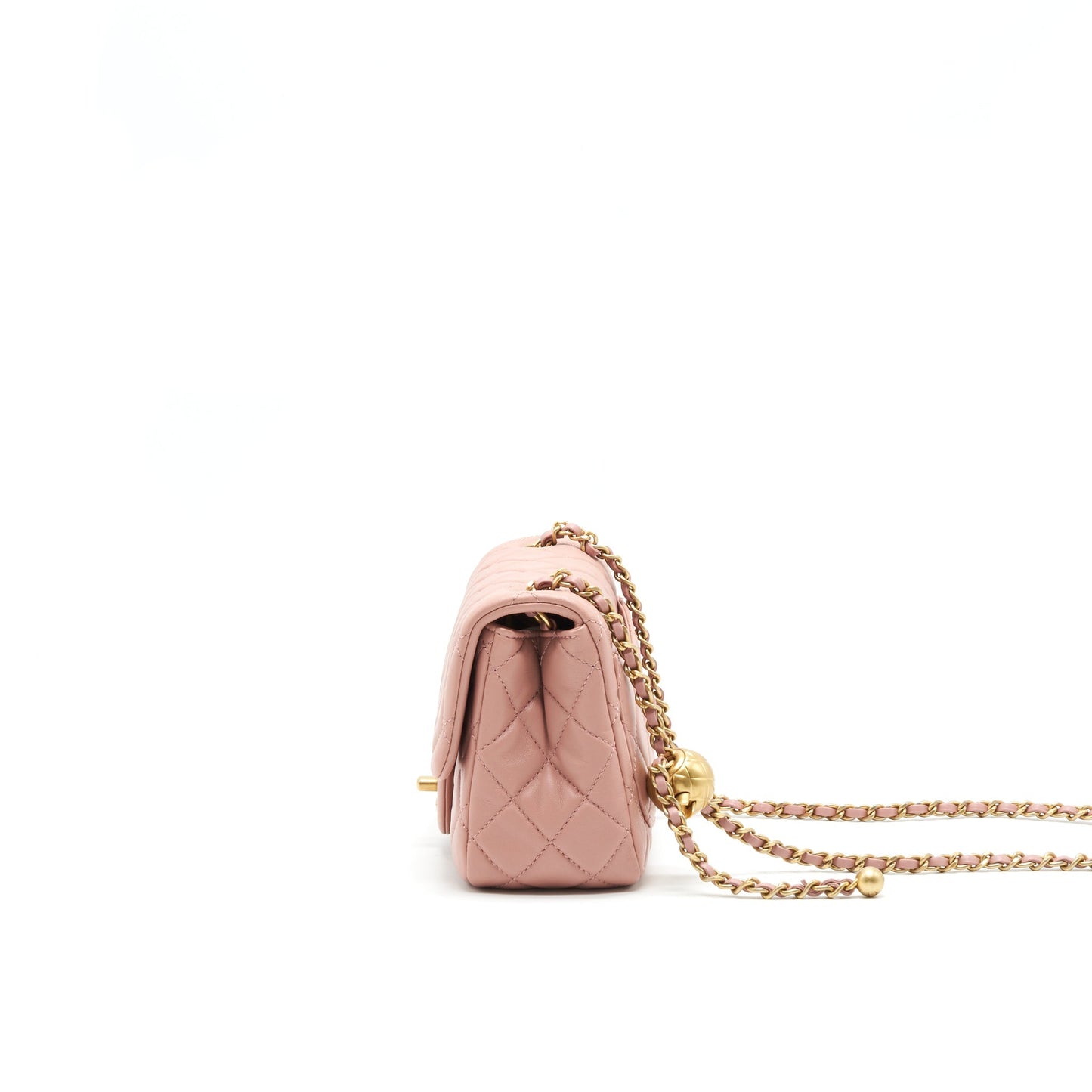 Chanel 21B Light Pink Pearl Crush Mini Square Flap Bag