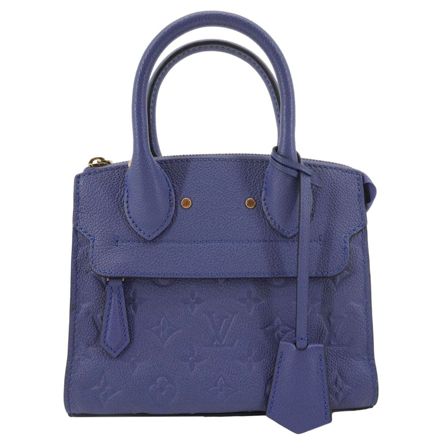 LOUIS VUITTON Pont Neuf Monogram Empreinte Leather Shoulder Bag Blue