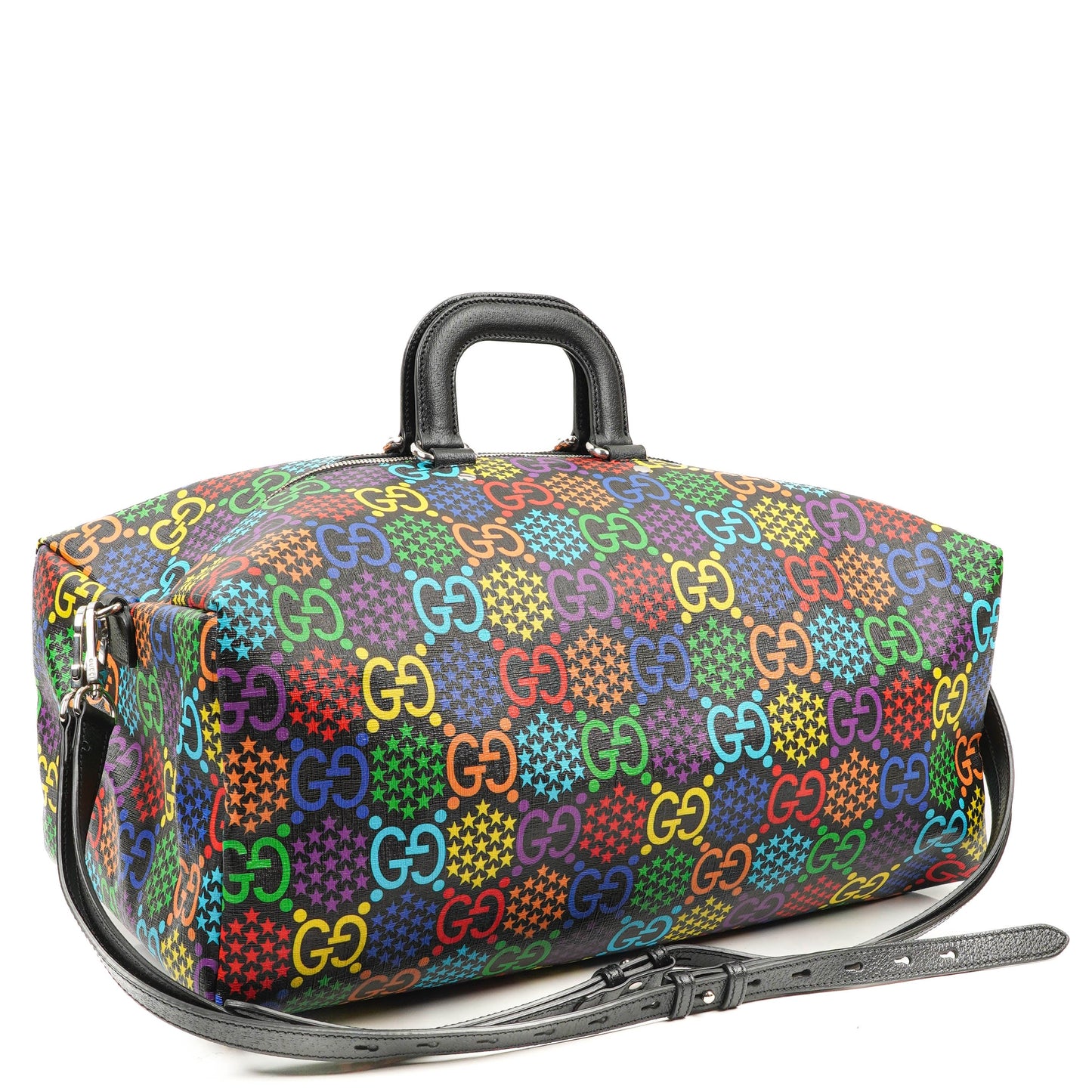 Gucci Psychedelic Black Multicolor GG Supreme Monogram Duffle Backpack