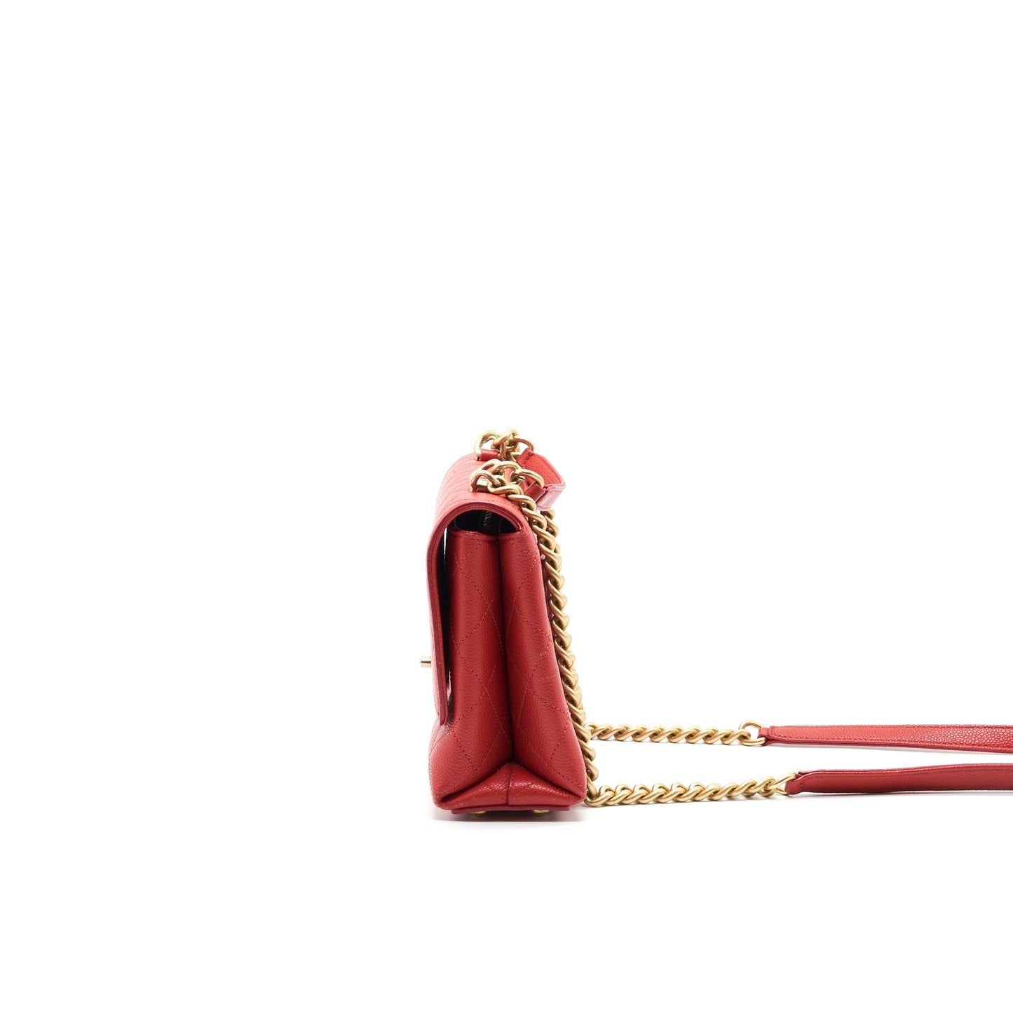 Chanel Flap Shoulder Bag With Chain Caviar in Red
