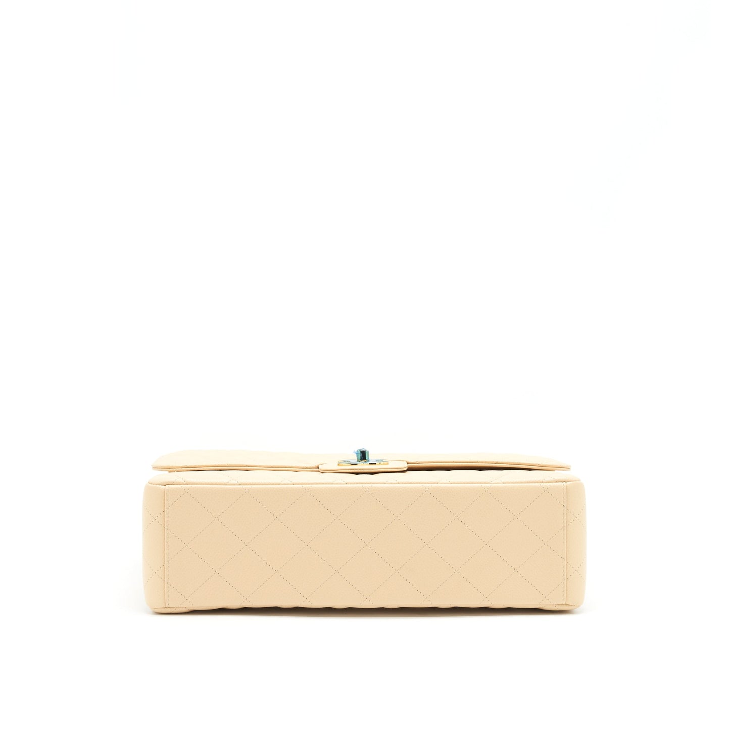 Chanel Maxi Classic Double Flap Bag Caviar beige