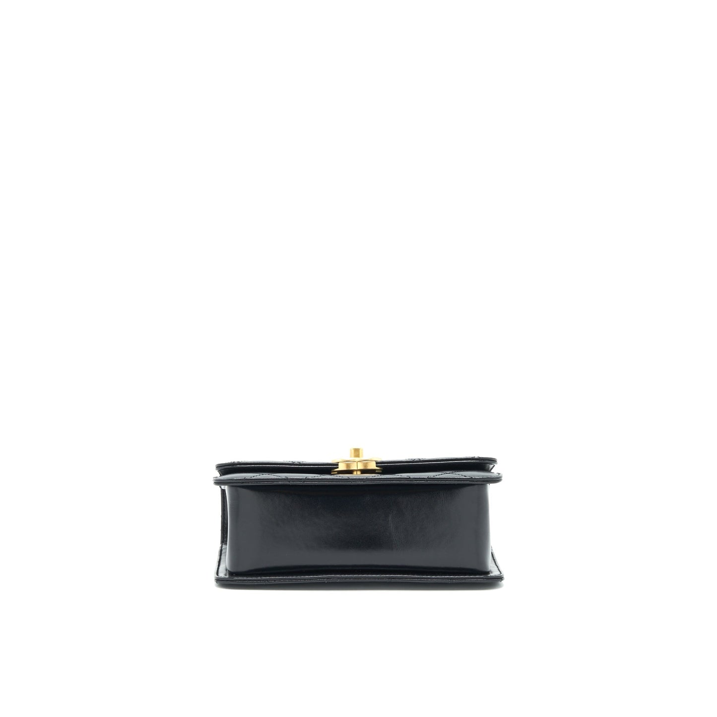 Chanel 21A Gold Crush Mini Flap Bag Calfskin Black