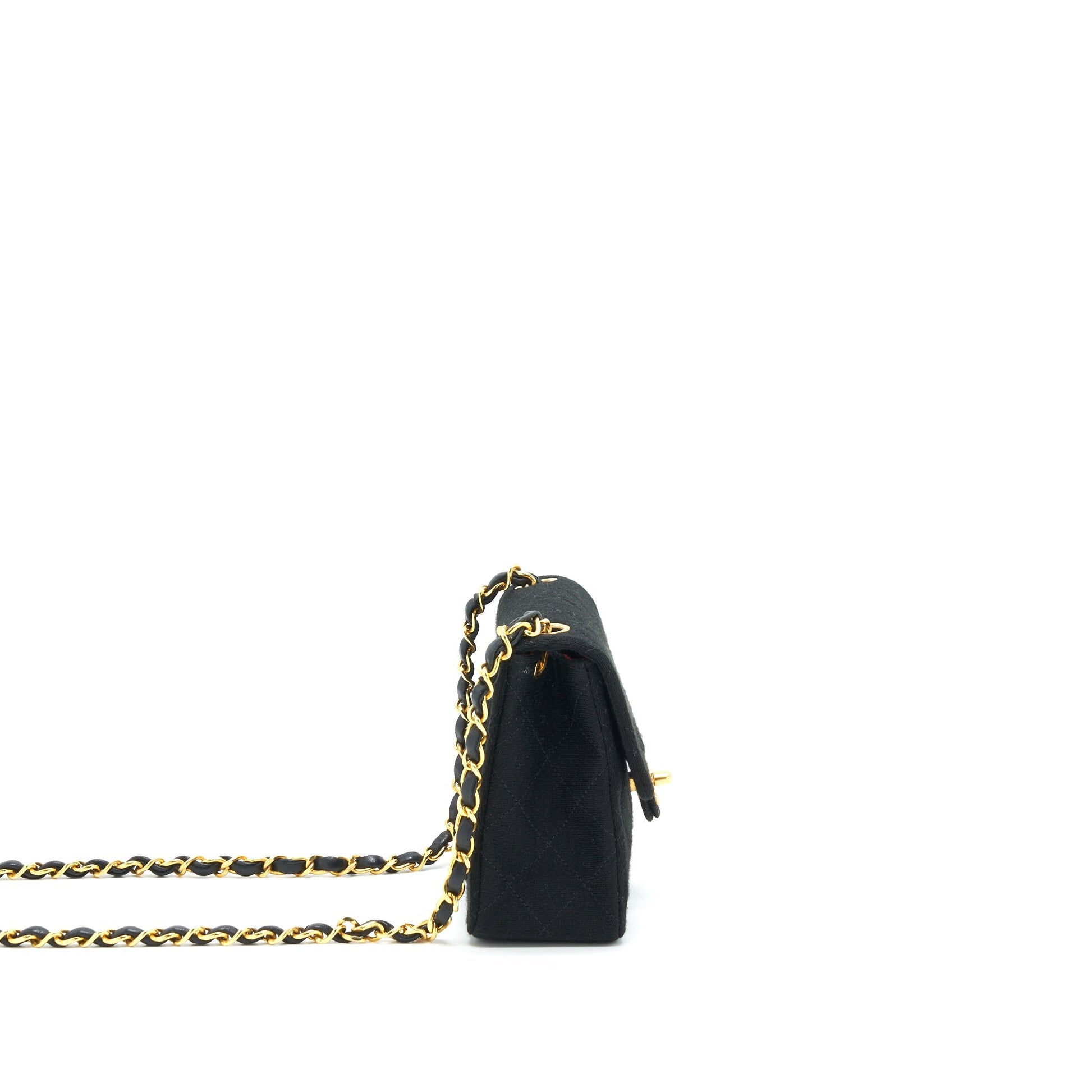 Chanel Fabric Mini Square Flap Bag Black