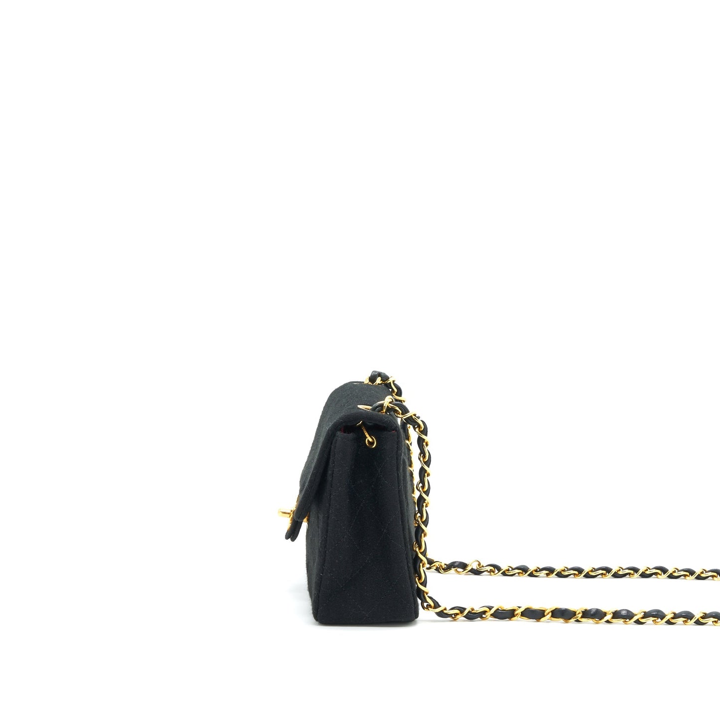 Chanel Fabric Mini Square Flap Bag Black