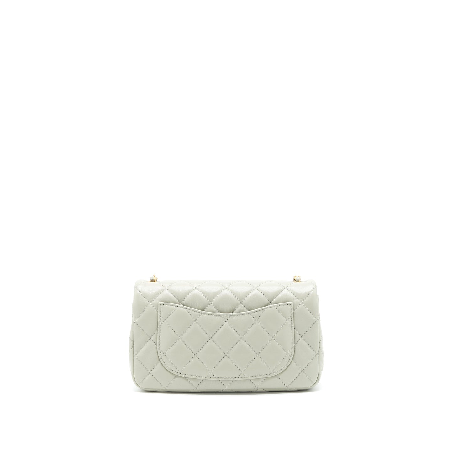 Chanel 22C light Pearl Crush mini Flap Bag Lambskin light Grey
