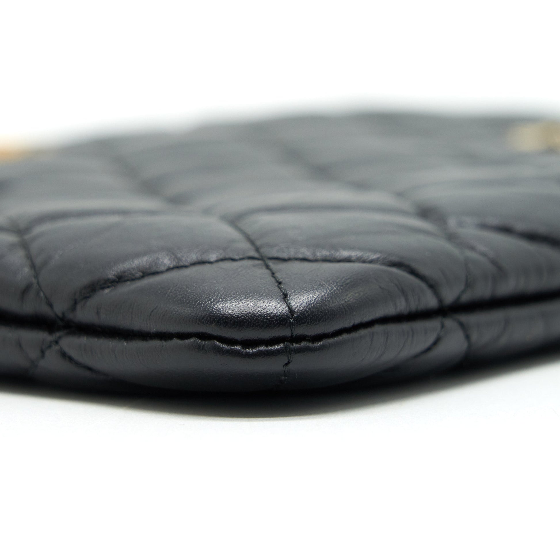 Chanel 2.55 Leather Clutch with Charm Black