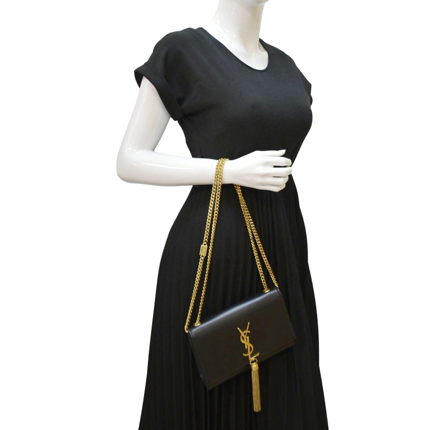 SAINT LAURENT Kate Tassel Leather Crossbody Bag Black