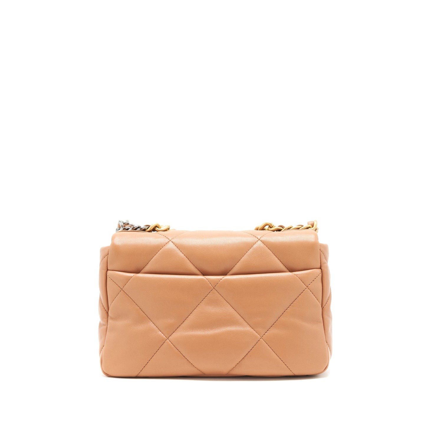 Chanel 21K Small 19 Flap Bag Lambskin Caramel