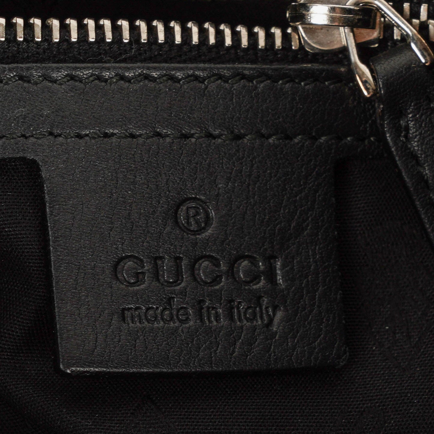 Gucci Guccissima Black Leather Hobo Bag
