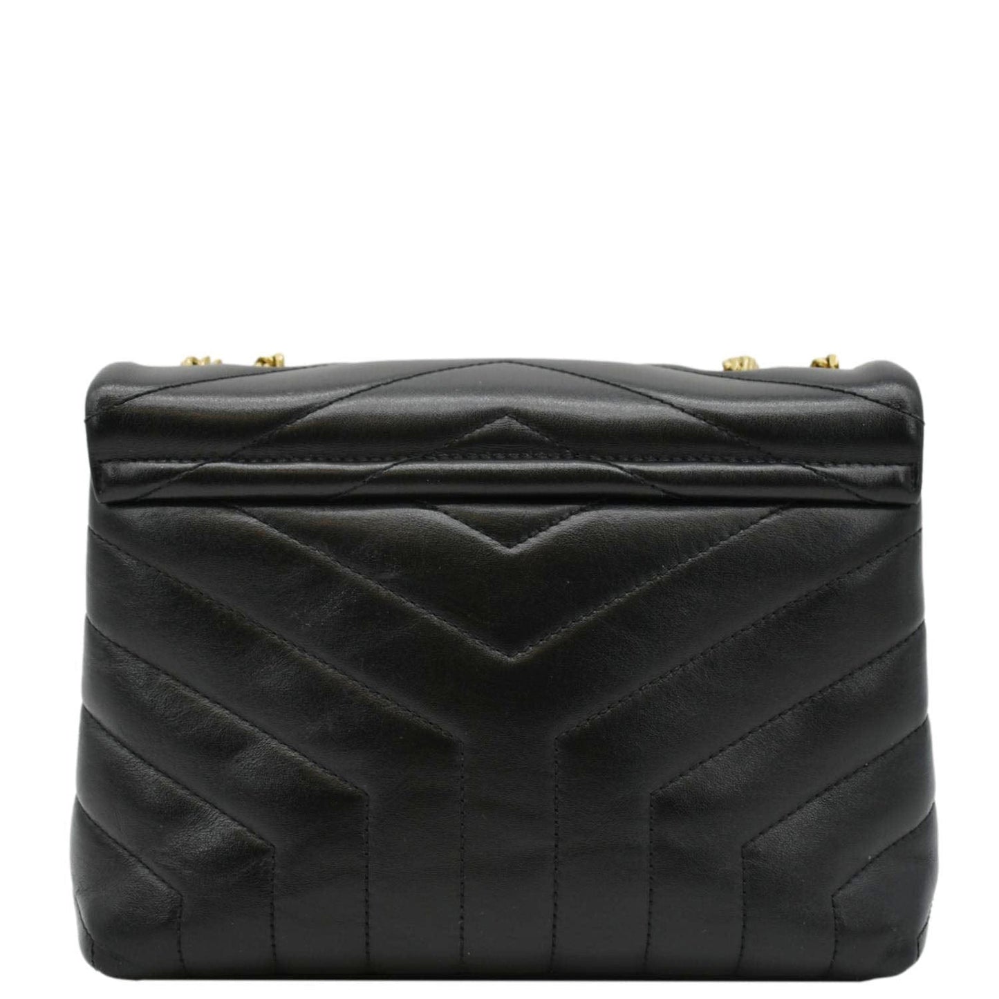 SAINT LAURENT Loulou Toy Matelasse Leather Crossbody Bag Black