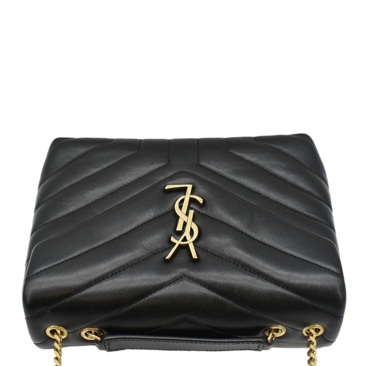 SAINT LAURENT Loulou Toy Matelasse Leather Crossbody Bag Black