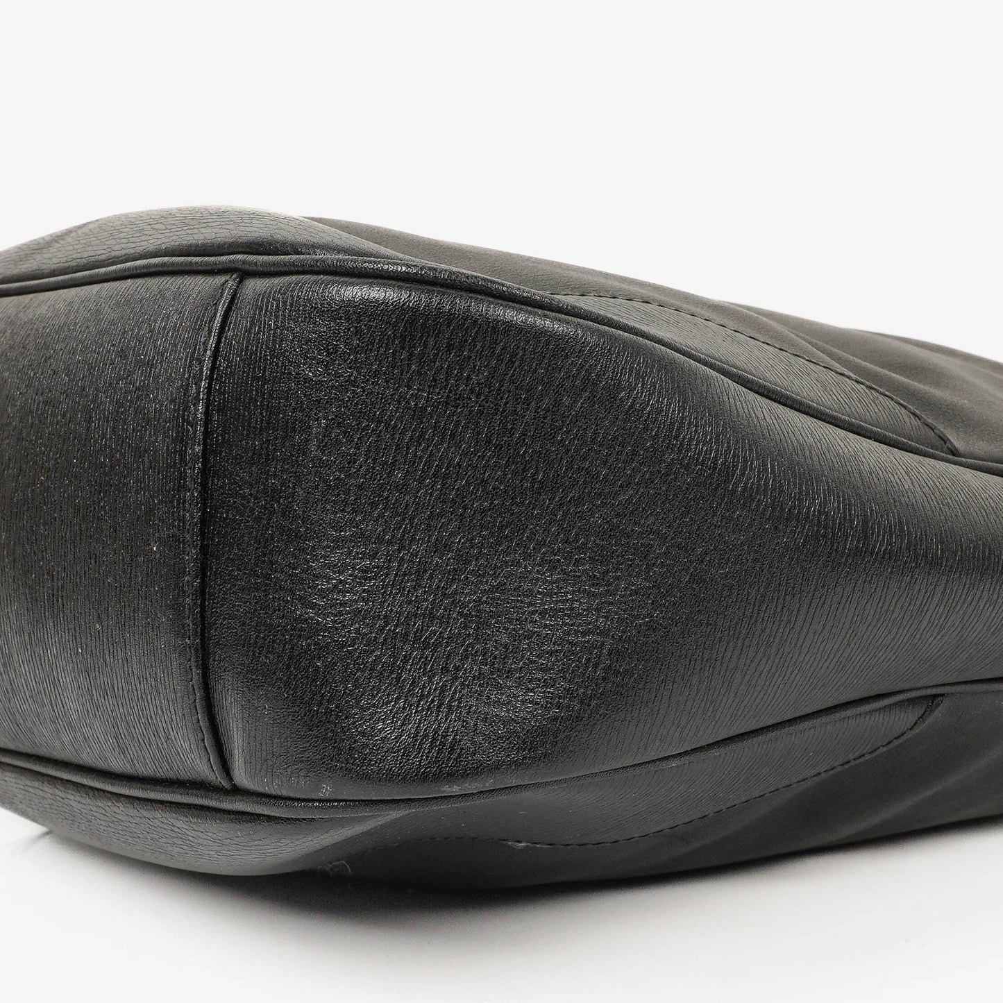 Gucci Bamboo Top Handle Black Lerahter Hobo Bag
