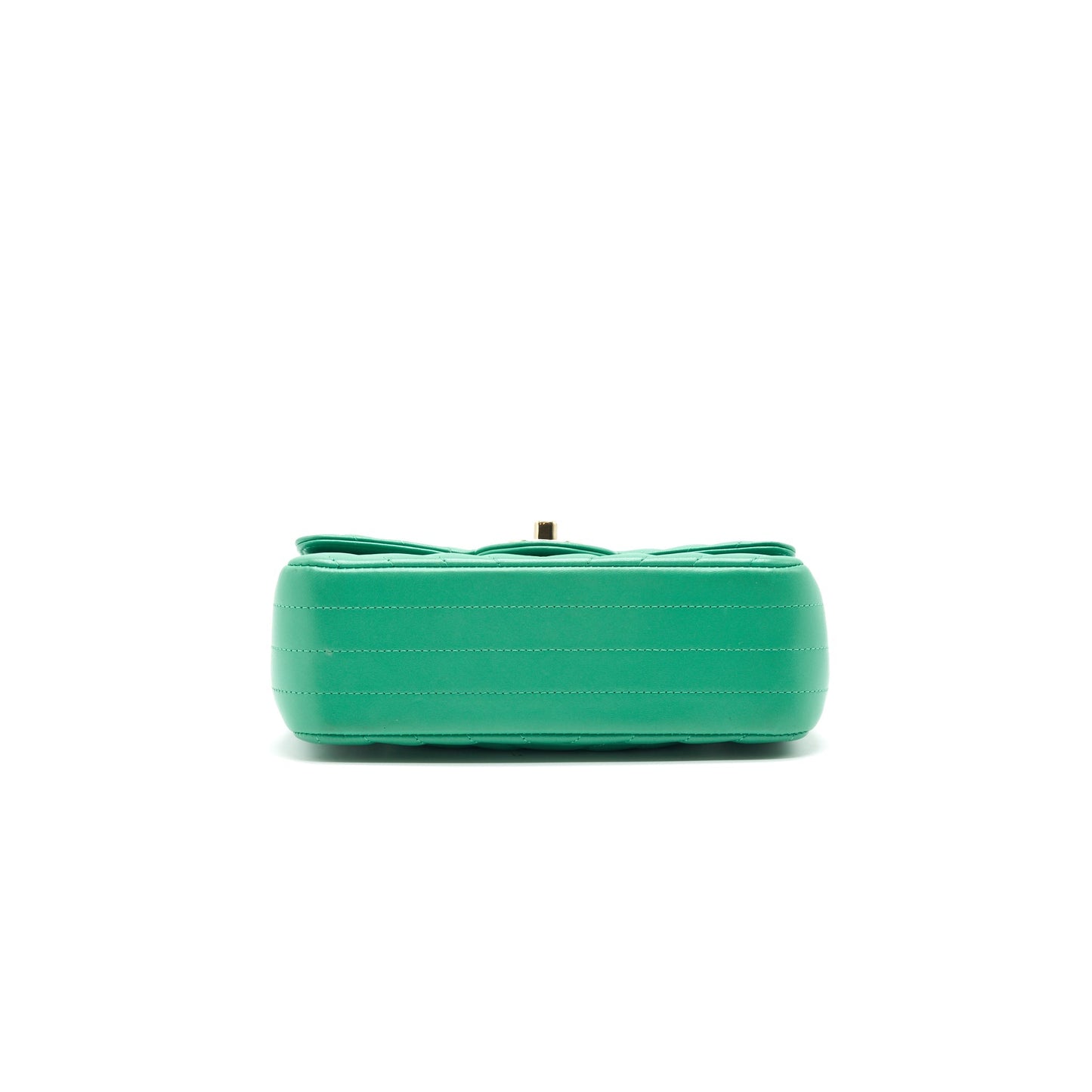 Chanel Chevron Mini Rectangular Green with L