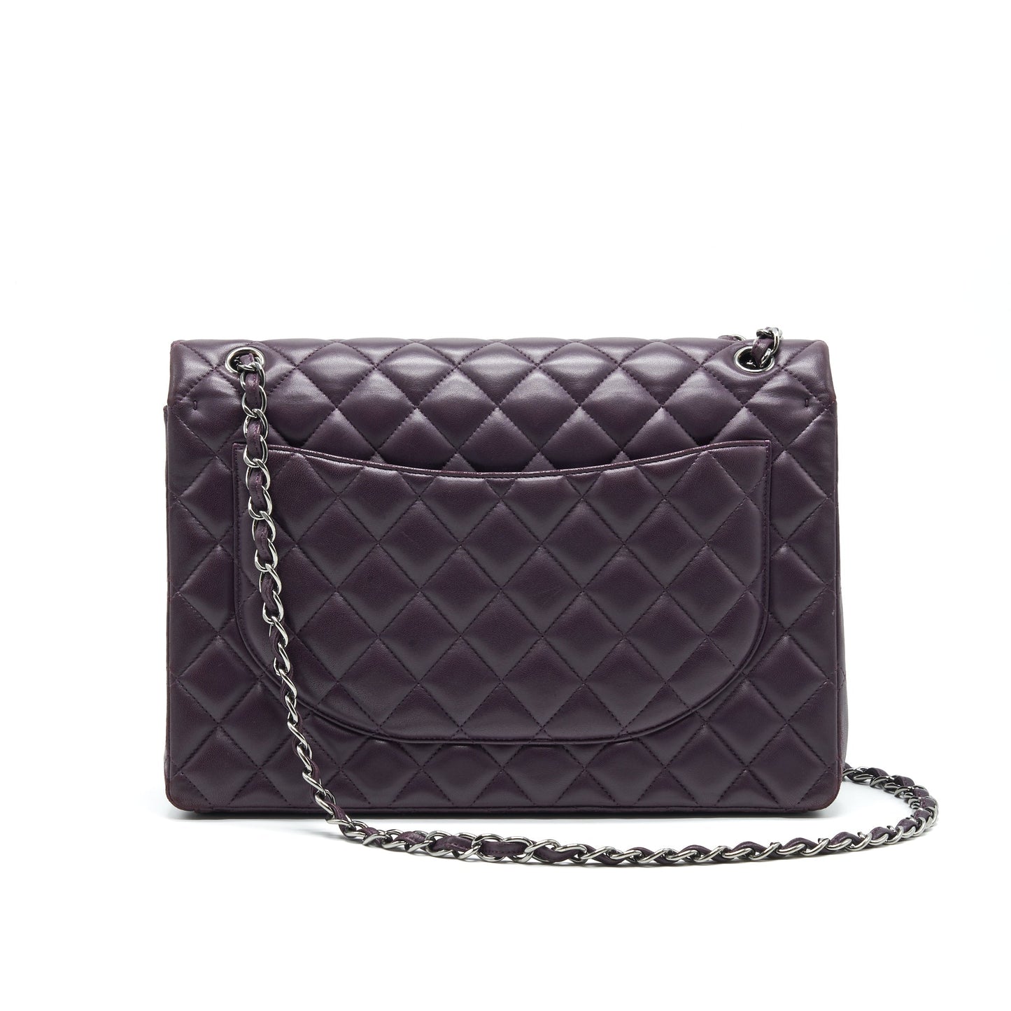 Chanel Maxi Double Flap Bag Lambskin Burgundy