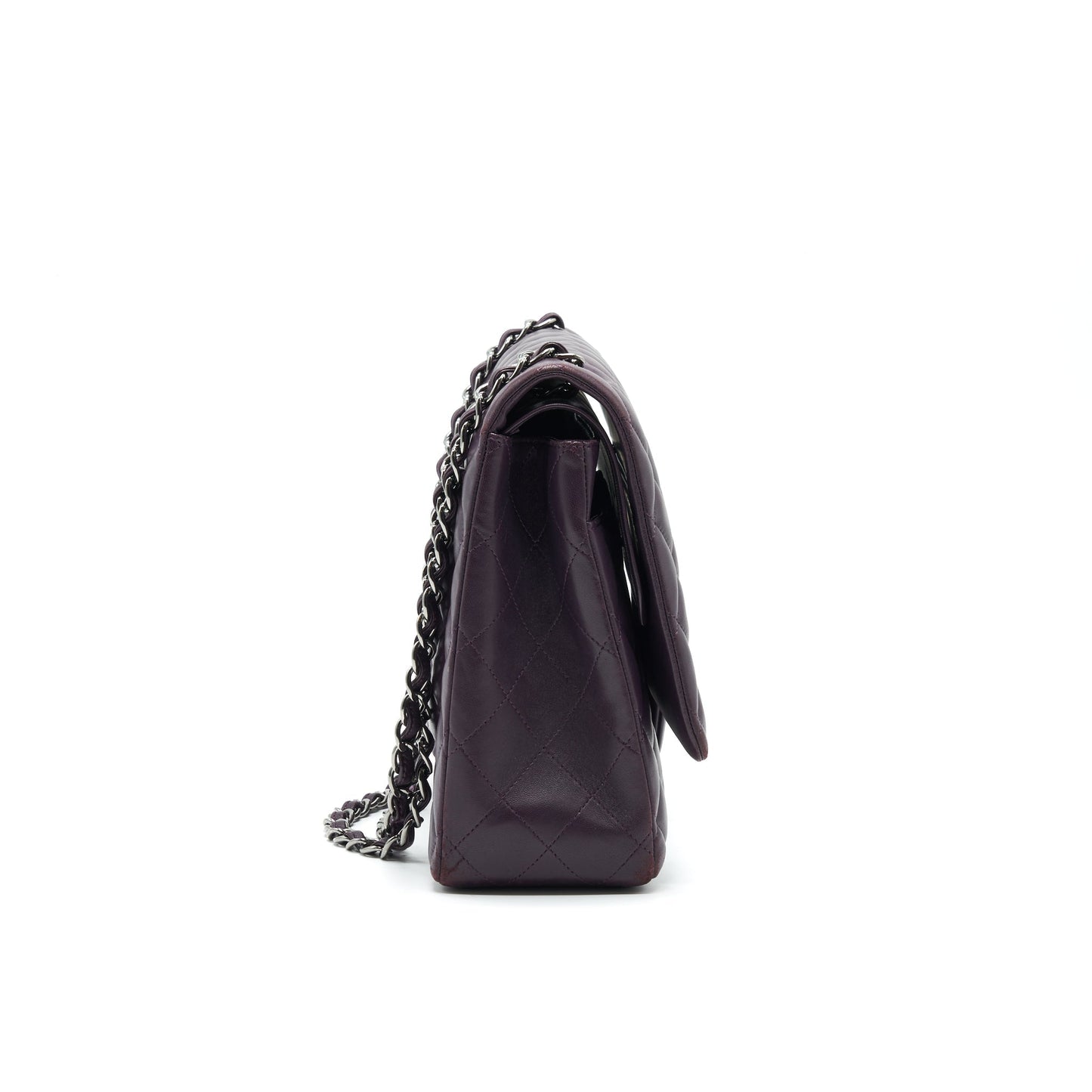 Chanel Maxi Double Flap Bag Lambskin Burgundy