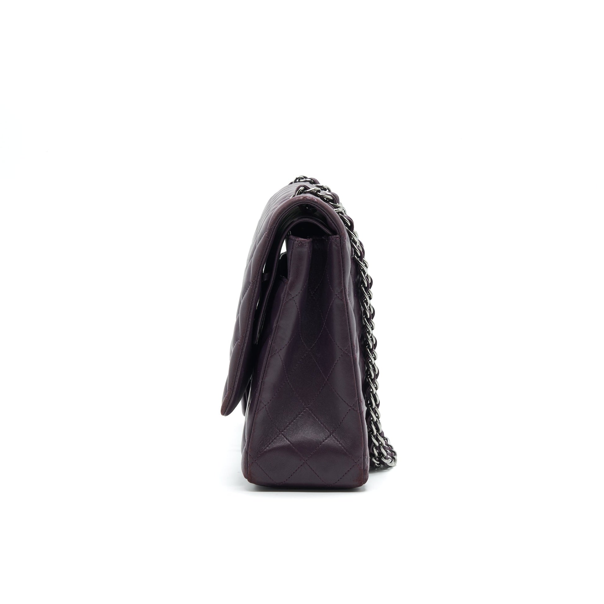 Chanel Maxi Double Flap Bag Lambskin Burgundy