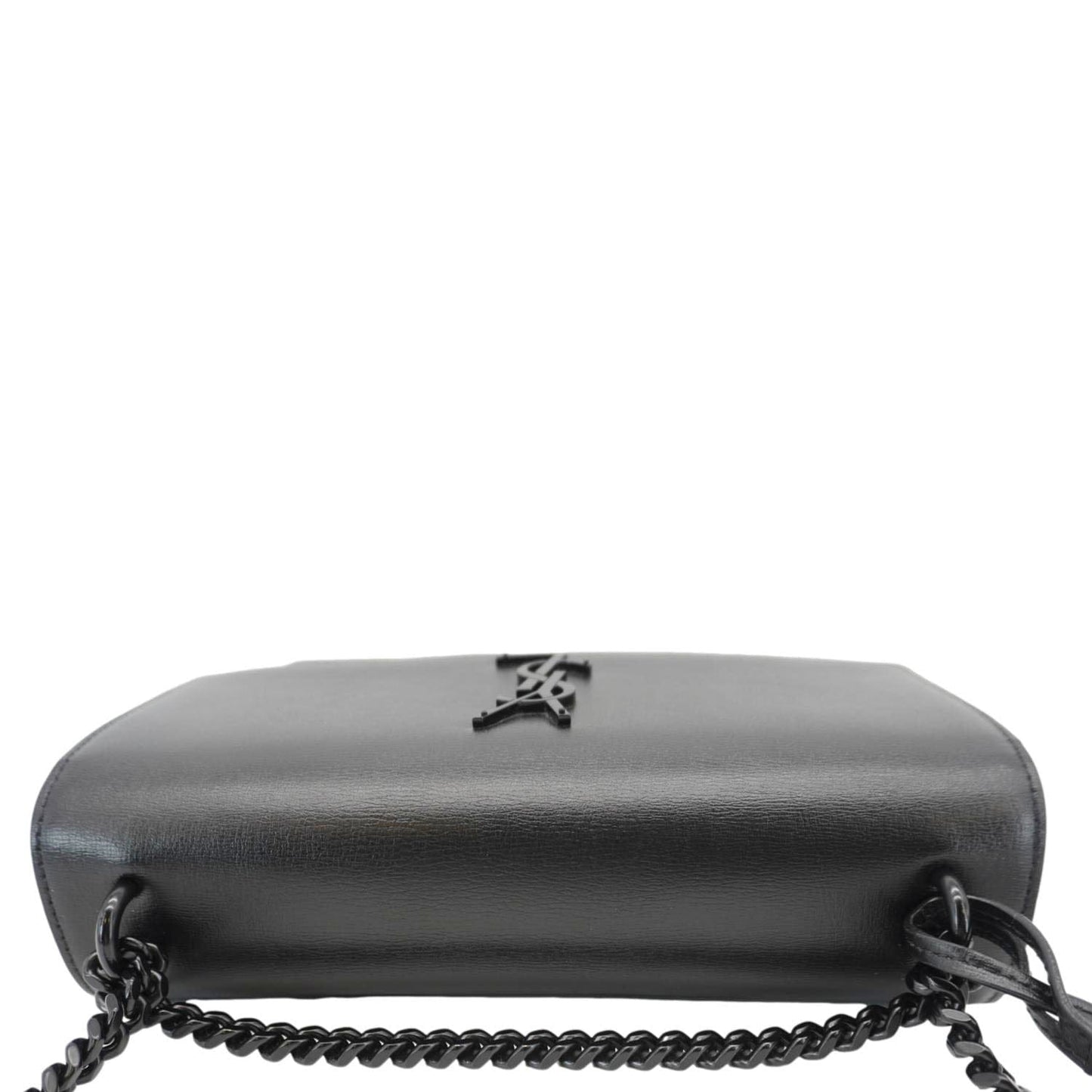 SAINT LAURENT Sunset Monogram Leather Shoulder Bag Black